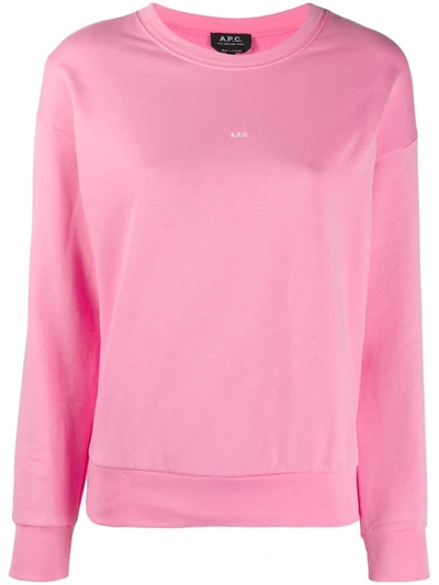 A.p.c. Annie Sweatshirt With Micro Logo In Pink