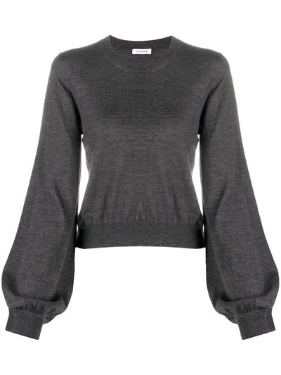 P.a.r.o.s.h Puffed Sleeve Crewneck Sweater In Grey