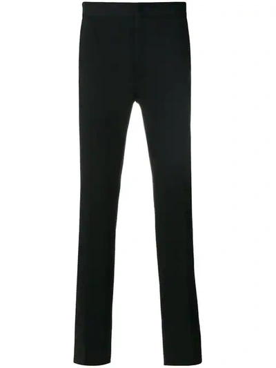 Fendi Trousers With Contrast Striped Waistband In Black