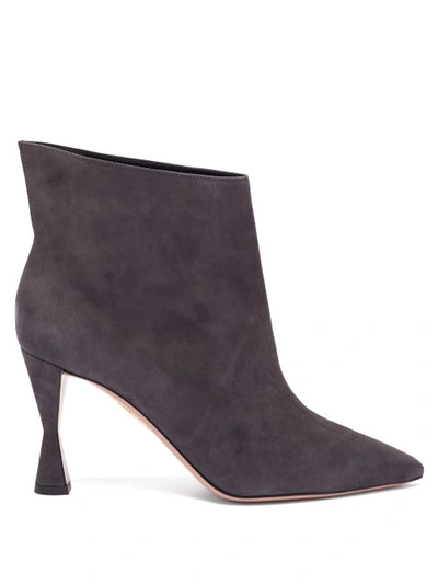 Aquazzura Sky 85 Black Suede Ankle Boots