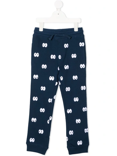 Stella Mccartney Kids' Eyes Print Track Trousers In Blue