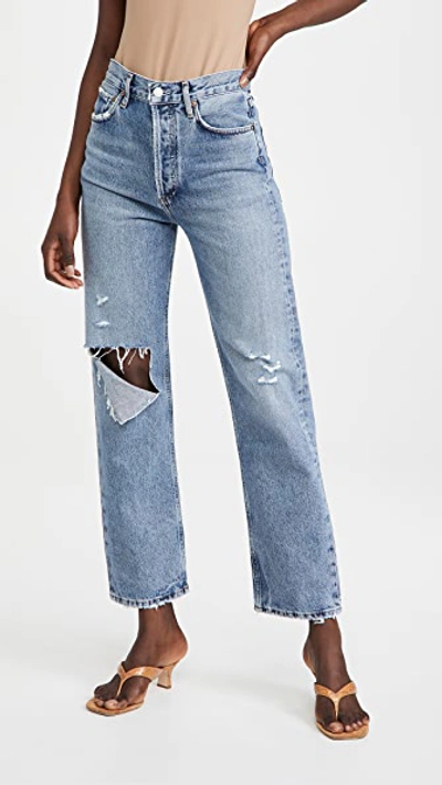 Agolde 90's Pinch Waist High Rise Straight Leg Jeans In Lineup