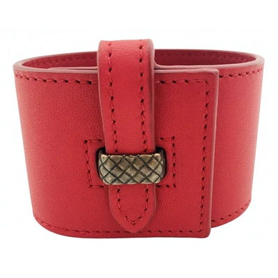Pre-owned Bottega Veneta Leather Bracelet In Red