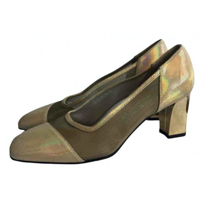 Pre-owned Baldinini Leather Heels In Gold
