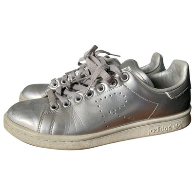 Pre-owned Raf Simons Silver Leather Trainers