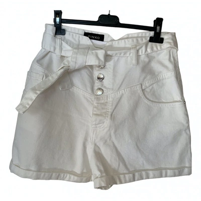Pre-owned Pinko White Cotton Shorts