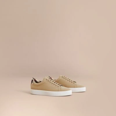 Burberry Westford Low Top Lace Up Sneakers In Honey