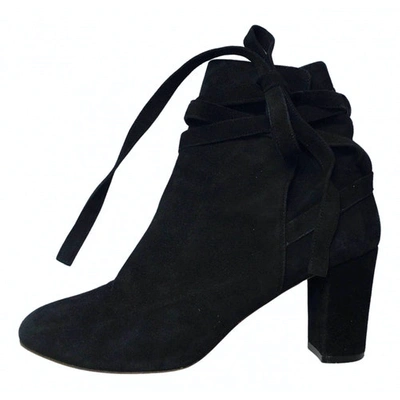 Pre-owned Tila March Black Suede Ankle Boots