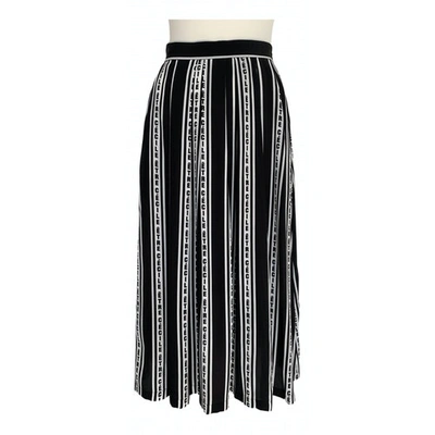 Pre-owned Etre Cecile Silk Mid-length Skirt In Black