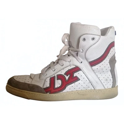 Pre-owned Dsquared2 Leather High Trainers In White