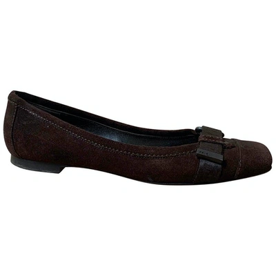 Pre-owned Fendi Ballet Flats In Brown