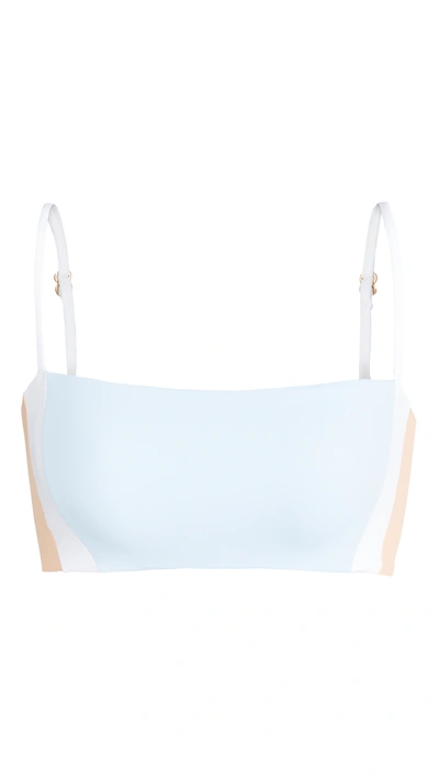 L*space Rebel Heart Bikini Top In River Blue/white/cantaloupe