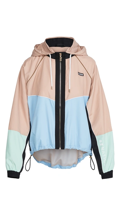 P.e Nation Point Score Color Blocked Jacket In Nude Multi