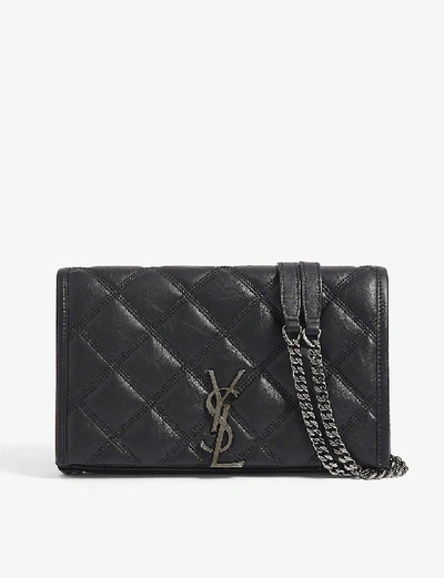 Saint Laurent Becky Quilted Leather Wallet-on-chain