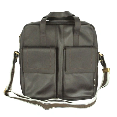 Pre-owned Ferragamo Grey Leather Messenger Bag