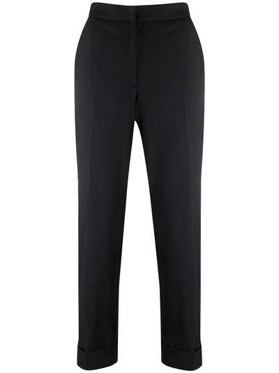 Pt01 Andrea Stretch Cady Slim Trousers In Black