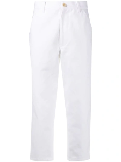 Comme Des Garçons Shirt Cropped Wide-leg Trousers In White