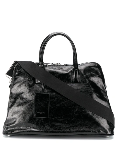 Maison Margiela Full-grain Leather Tote Bag In Black
