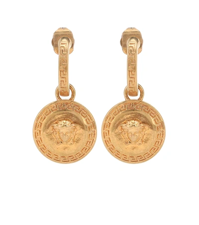 Versace Medusa Drop Earrings In Gold