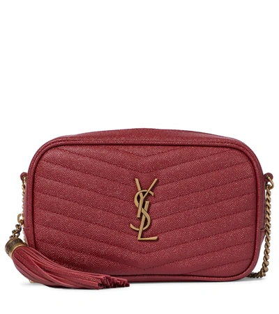 Saint Laurent Lou Mini Monogram Ysl Quilt Calf Camera Bag In Red