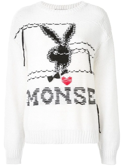 Monse X Playboy Embellished Merino Wool Jumper In Ivory