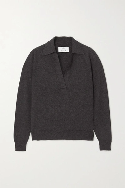 Allude Serafino Cashmere Sweater In Dark Gray