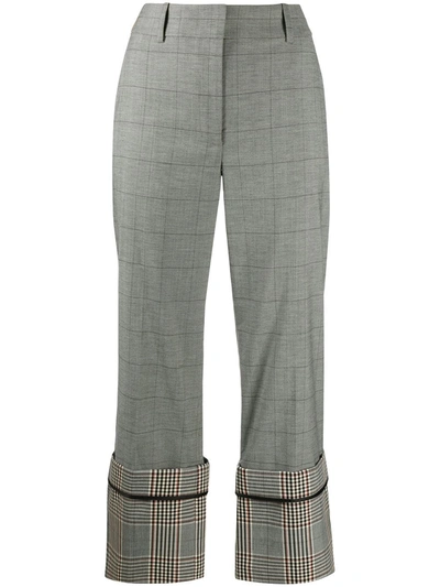Monse Cropped Checked Wool-blend Straight-leg Pants In Black