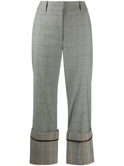 Monse Cropped Checked Wool-blend Straight-leg Pants In Black Mutli