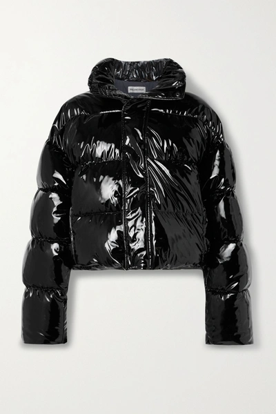 Balenciaga Hooded Quilted Vinyl Jacket In Black