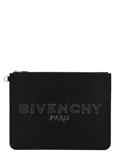 Givenchy Logo Print Clutch In Black