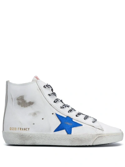 Golden Goose Francy Leather Upper Lizard Print Star Nappa Heel In White