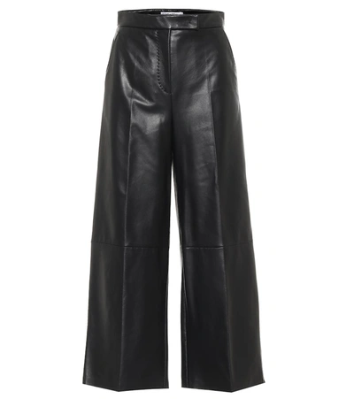 Max Mara Ravel High-rise Wide-leg Leather Pants In Black