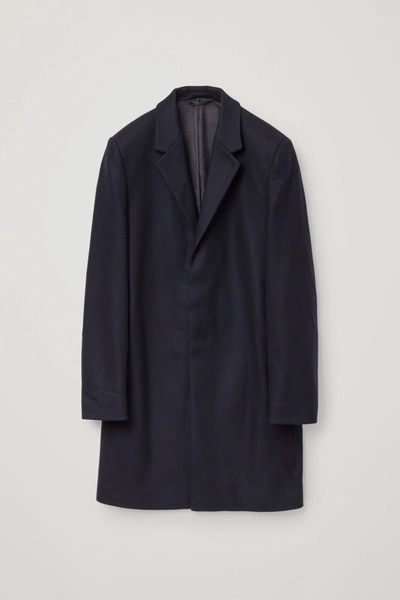 Cos Wool Mix Mid-length Coat In Blue