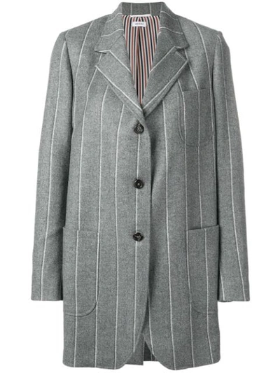Thom Browne Shadow-stripe Sack Jacket In Grey