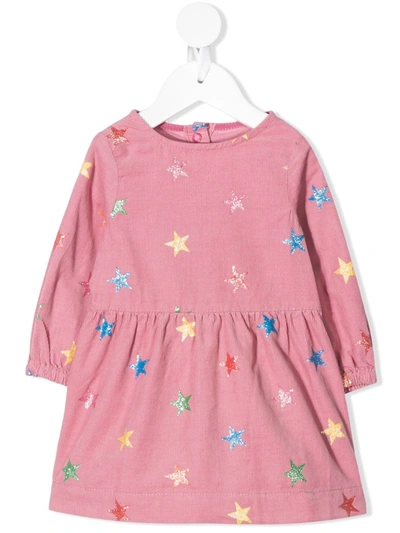 Stella Mccartney Pink Dress For Babygirl With Stars