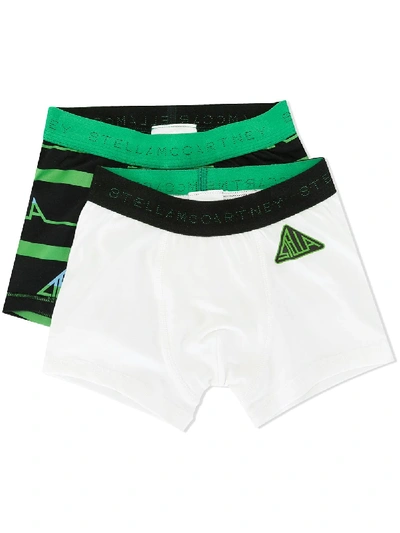 Stella Mccartney Kids' Stretch-cotton Briefs Set In Green