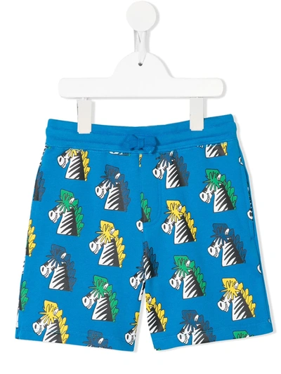 Stella Mccartney Kids' Zebra-print Shorts In Blue