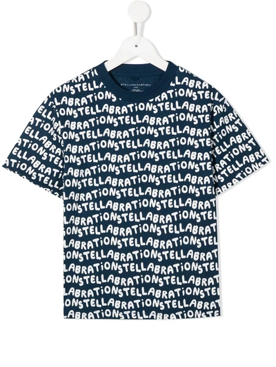 Stella Mccartney Kids' Stellabration Printed T-shirt In Blue