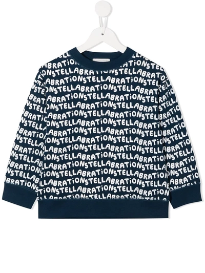 Stella Mccartney Kids' Stellabration Printed Sweatshirt In Blue