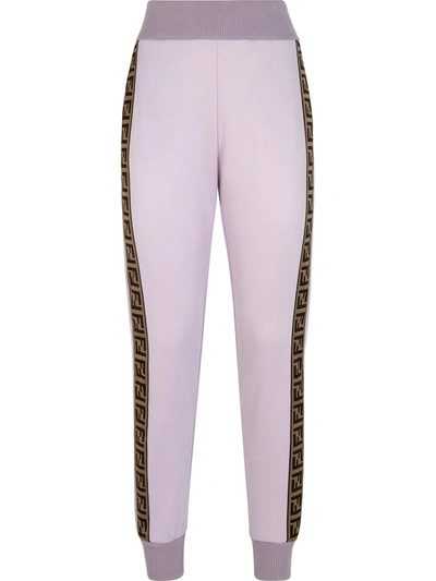 Fendi Side Panel Ff Motif Track Pants In Pink