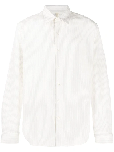 Sunflower Long-sleeved Stripe Print Shirt In White