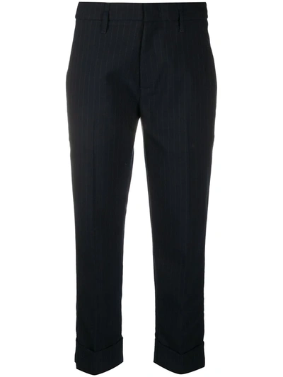 Tela Striped Tailored Trousers In Blue