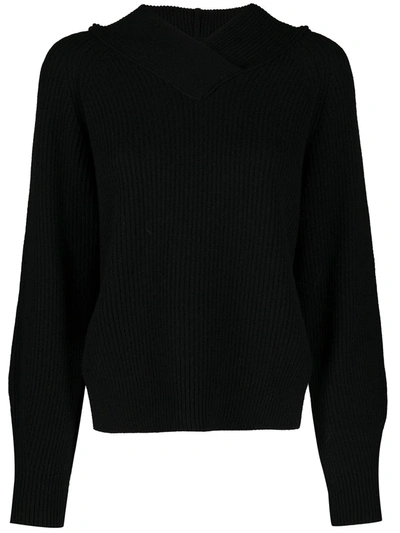 Tela Hooded Knitted Jumper In Black