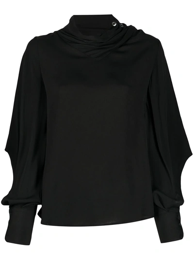 Tela Drape Neck Jumper In Black