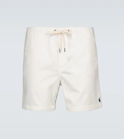 Polo Ralph Lauren Wale Cotton Corduroy Shorts In Warm White