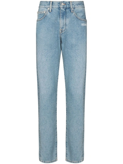Off-white Blue Diagonal Pocket Straight Leg Jeans