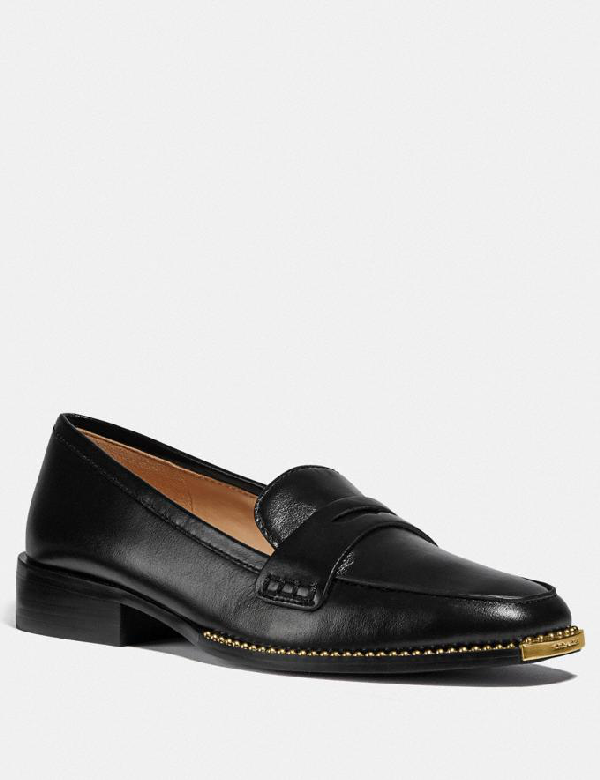 coach leather loafers womens