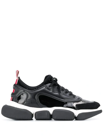 Moncler Mixed-media Chunky Sneakers In Black