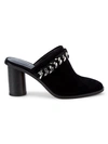 Rebecca Minkoff Galiyah Suede Stacked-heel Mules In Black