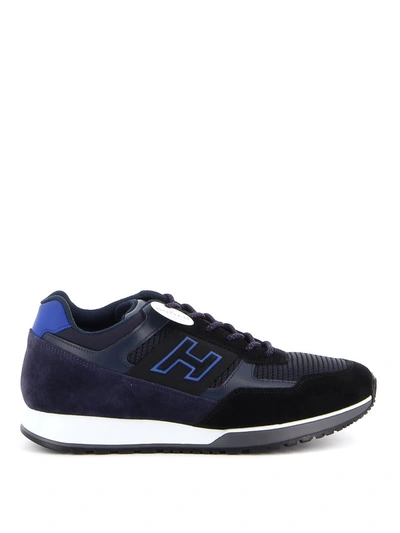 Hogan Sneaker H321 Model In Dark Blue Leather And Suede